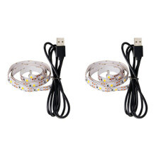 2X Bande Led D'Intérieur 5V Lampe USB 2835 Tiras Led LumièRe Bande Rétro-ÉClairage TV Chambre ÉClairage 0.5M Blanc Froid
