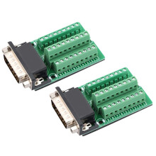 2X 26 Pin DB26 D-SUB Mannelijke Adapter Naar PCB Terminal Signals Module Breakout Board Connector met Isolatiemat