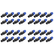 32 Pack Audio Cable Adapter Connectors, 4 Pole Audio Speaker Plug Twist Lock Compatiable with Speakon NL4FC, NL4FX