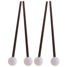 Rubber Drumsticks for Tongue Drums with Wooden Handle Percussion Mallets, Consistent Clear Tone, 2 Pairs