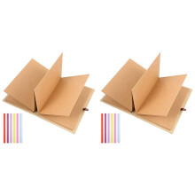2X Kraftpapier Album Vintage Accordeon Stijl DIY Scrapbook Album Ambachten Valentijnsdag Huwelijksverjaardag