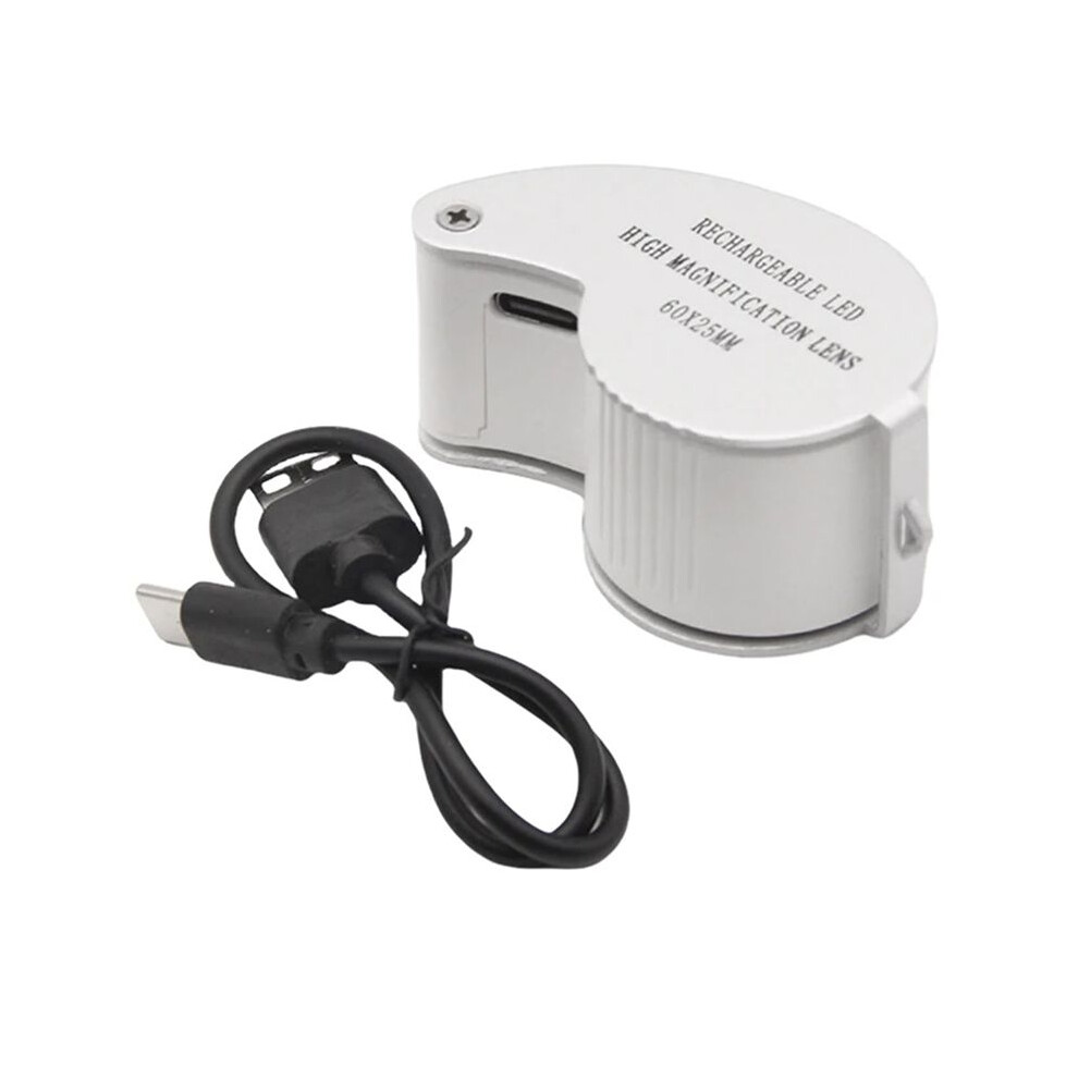 Tauoh Light 60X Jewelers Loupe Magnifier Led Pocket Folding Jewelers Loupe Jewelers Magnifier For Jewelry Identifying 60X