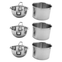 6Er-Pack Doppelkessel-Topf-Set Edelstahl-Schmelztopf zum Schmelzen Von Schokoladenseife Wachskerzenherstellung 600Ml und 1600Ml