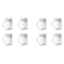 8Pcs Curtain Rod Holder Clamp Hooks Self Adhesive Clothes Rail Bracket 360 Rotation Triangle Ring Adjustable Hooks