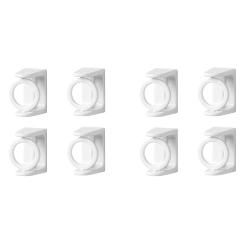 8Pcs Curtain Rod Holder Clamp Hooks Self Adhesive Clothes Rail Bracket 360 Rotation Triangle Ring Adjustable Hooks