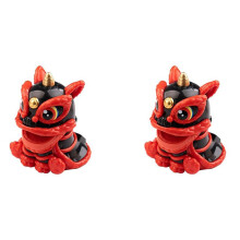 2X Solar-Powered Dancing Lion Ornament Chinese Style Lucky Lion Dance Model Solar Powered for Car Office B