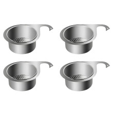 4X Multifunktionaler Abflusskorb, Edelstahl-Schwanen-Spülbeckensiebkorb, Wasserhahn-Hängefilterkorb, Eckspülbeckensieb