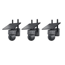 3X 3MP 4G SIM Solar PTZ Camera WIFI Outdoor Wireless IP Cameras with Solar Panel Two Way Audio Security CCTV Camera(C)
