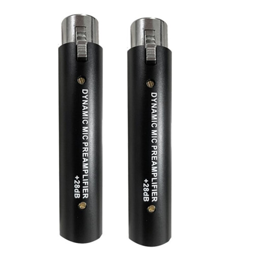 2X Preamplificatore Microfonico per DM1 Dynamic 28DB Gain Amplificatore Microfonico per Microfoni un Nastro Dinamici e Passivi