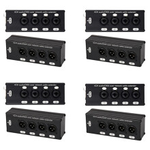 4Pair 4-Channel 3-Pin XLR or 6.3Mm Audio and DMX over Network Cable Extender,DMX512 Network Signal Extender Male+ Female