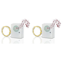 2X DIY Christmas Sound Sensor with LED String Decorative Lights Christmas Music Speaker White