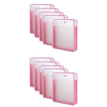 10-Pack Scrapbook Paper Organizer, Rosa Expanderande Pappersfolio, Bärbar Scrapbook-Pappersförvaring med Knappstängning
