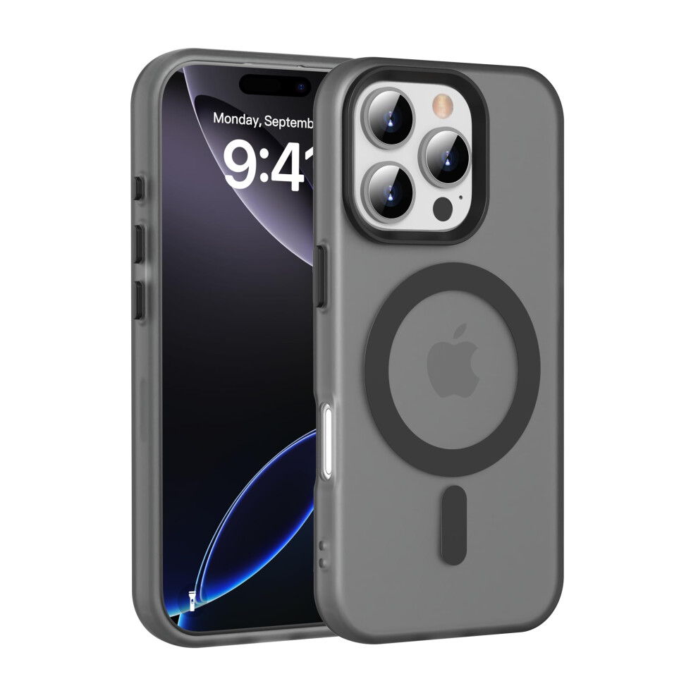 Case For Iphone 16 Pro With Magsafe, Military Drop Protection, Slim Matte Shockproof Translucent Cover, Black 9330225011392