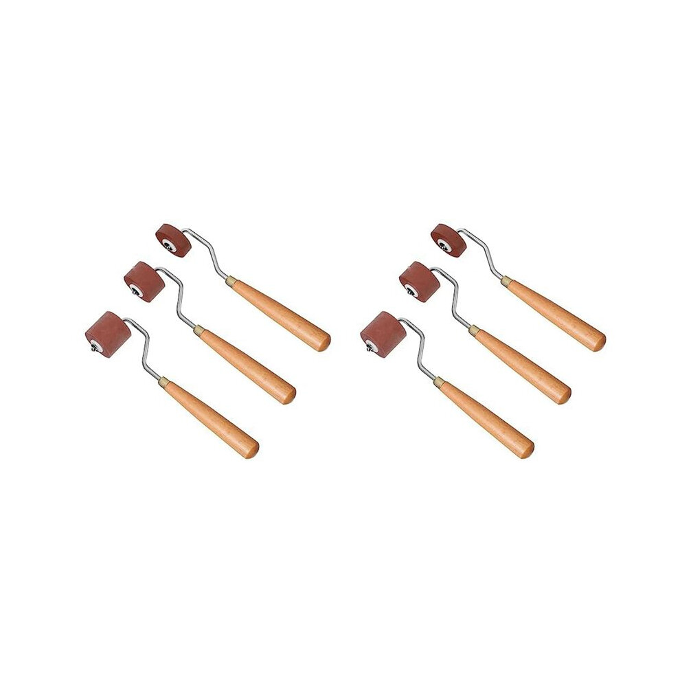 Printmaking Brayer Rubber Brayer Roller Paint Brush Ink Applicator Art Oil Painting Tool For Printmaking (6Pcs) 6031362743544
