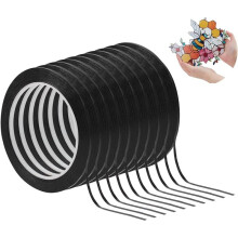 10 Pcs Faux Lines, 3mm PET High Temperature Positioning Tape 216.54 Feet Black Gallery-Decals Stickers for DIY Project