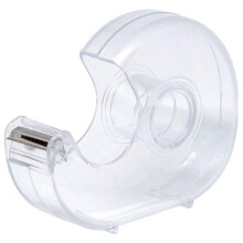 Hand Use Desktop Tape Dispenser, Transparent Plastic Light Weight Portable Refillable Dispenser for 3/4Inch Tape, 10Pcs
