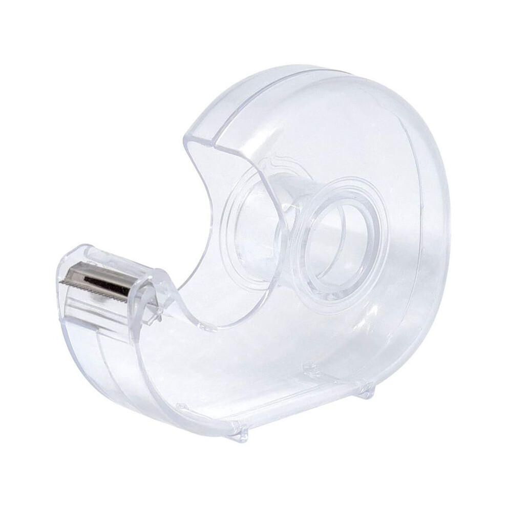 Tauoh Hand Use Desktop Tape Dispenser, Transparent Plastic Light Weight Portable Refillable Dispenser For 3/4Inch Tape, 10Pcs