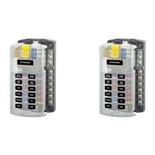 2X Car Boat Fuse Box Holder 5026 ST Blade Fuse Block 32V100A 12 Circuit with Ground and Cover