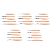 25X Crochet Hooks Set with Beech Wood Handle, Crochet Hooks for Chunky Yarn, Size 7mm 8mm 9mm 10mm 12mm