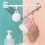 8Pcs Curtain Rod Holder Clamp Hooks Self Adhesive Clothes Rail Bracket 360 Rotation Triangle Ring Adjustable Hooks 5