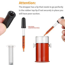80 Stück 1 Ml Glas Flüssigkeit Tropfer, Augen Tropfer Pipetten mit Schwarzer Saugbirne, für Make- Kunst Flüssigkeit, Gerade Spitze Stil