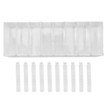 Plastic Cable Management Box 8 Compartments with 10 Cable Ties Transparent Power Cord Storage Box for Office