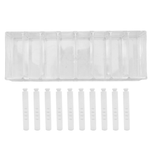 Plastic Cable Management Box 8 Compartments with 10 Cable Ties Transparent Power Cord Storage Box for Office