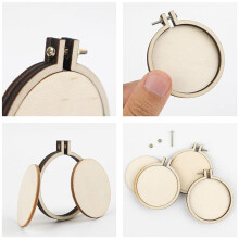 40 Pack Embroidery Hoop Wooden Round Crossing Hoop Wood Hoops Display Frame Circle for DIY Crafts