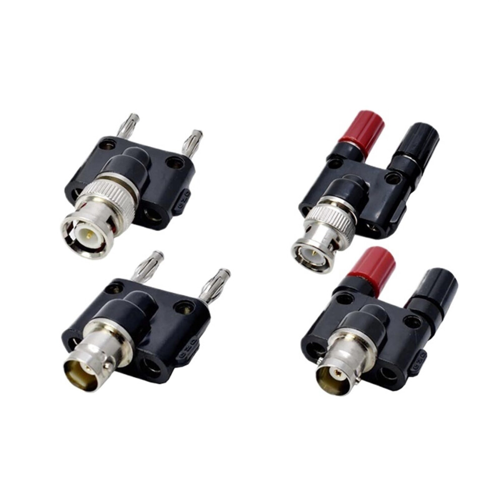 5Pcs 4Mm Banana Plug To Bnc Splitter Adapter, Male To 2 Female Jack, Dual Signal Conversion 9330225011484