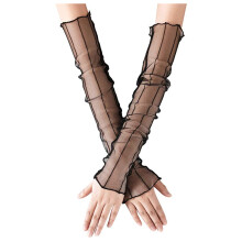 Utomhus Anti-Ultraviolett Ärmar, Mesh Långa Fingerlösa Handskar, Solskydd och Svettabsorption (Slumpmässig Stil)