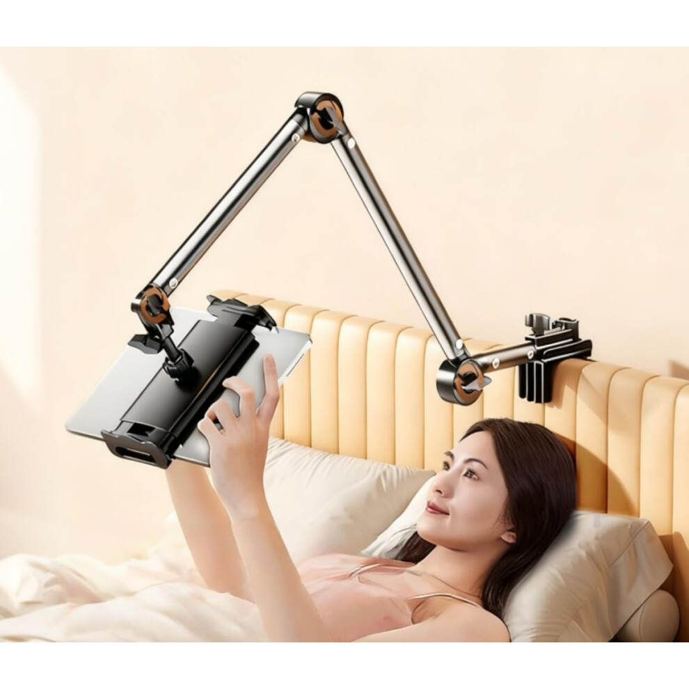 Adjustable Gooseneck Tablet Holder And Phone Stand 4Axis Metal Arm 360 Rotation Bedside Clamp Mount 32Inch 9330225011521