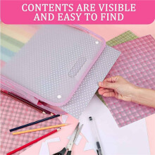 10Er-Pack Scrapbook-Papier-Organizer, Rosa Erweiterbares Papier-Folio, Tragbare Scrapbook-Papier-Aufbewahrung mit Knopfverschluss