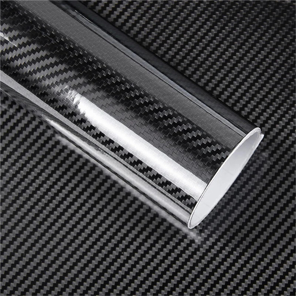 6D Glossy Carbon Fiber Vinyl Wrap Film 3D Texture Car Wrap For Motorcycle And Car Exterior 50X300cm Black 9092120202359