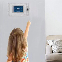 2X Obudowa Termostatu z Kluczem Uniwersalna Pokrywa Termostatu z Zamkiem, Przezroczysta Osłona Termostatu do Ściany