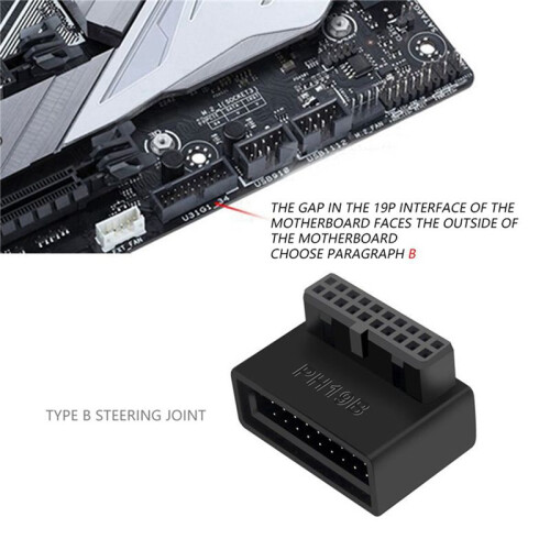 10X PH19B USB 3.0 Internal Header USB3.0 19/20P Socket 90 Degree Adapter Converter for Computer Motherboard 2
