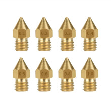MK8 Brass Nozzle Set for 3D Printer Extruder, Smooth Flow and Precision Print Detail (Dimensions Set)
