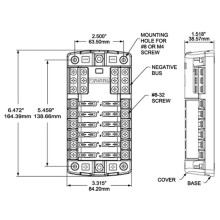 2X Auto-Boot-Sicherungskastenhalter 5026 ST Flachsicherungsblock 32V100A 12 Schaltkreise mit Erdung und Abdeckung