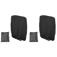 2X Opklapbare Zwaartekracht Stoelhoes Waterdicht Stofdicht Gazon Terrasmeubilair Hoezen 32,3 X 36,6 Inch Zwart