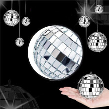 96 Pcs Mirror Disco Hanging, Glass Disco Decor, Disco Party Decorations, for Holiday Party Decor with Rope