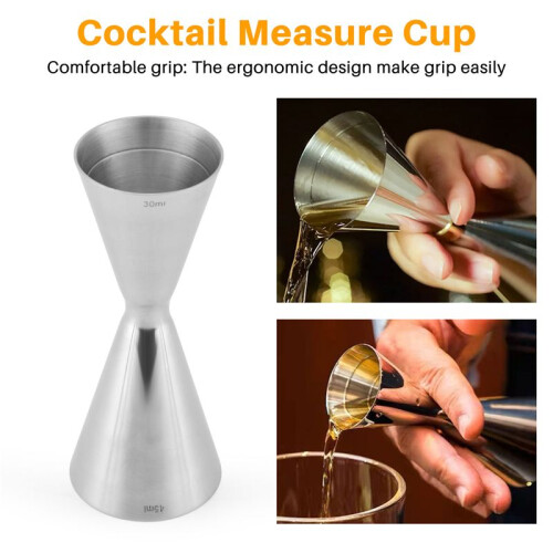 Rostfritt StåL MåTtkopp Double  Bar Party Vin Cocktail Shaker Jigger 45Ml 2