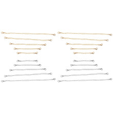 24 Stücke Ketten Verlängerung, 6 Größen Edelstahl Armband Extension Halskette Extender für DIY Schmuck Herstellung, Silber und Gold