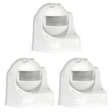 3X Infrared Motion Sensor , Wall-Mounted 1200W, for  to 12m, IP44 - for  Home Lighting Control