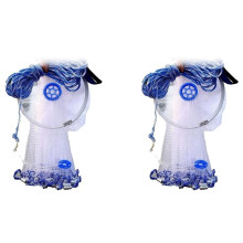 2pcs 8Ft Full Spread Nylon Filament Fish Gill Net Easy Throw Fishing for Hand Cast