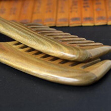 2X Pettine per Capelli Nel Legno di Sandalo Naturale Un Denti Larghi - Pettine Districante Nel Legno Non Statico