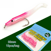 SUNMILE Falso Fishing Lure Sea Fishing Lure Bait Hook con Anguilla Bionic Bait 5cm / 0.6G T Coda Morbida 'Insetto di Simulazione Bait 30PZ Rosa