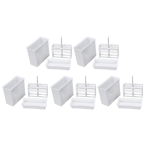 5X 2 in 1 White 24 Pieces Microscope Slides Staining Rack Dish Set
