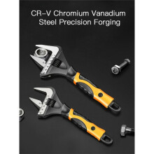 Short Handle Wrench, Opening Ratchet Wheel Adjustable Bathroom Wrench,for Maintaining Bathroom Piping Facilitie 8in