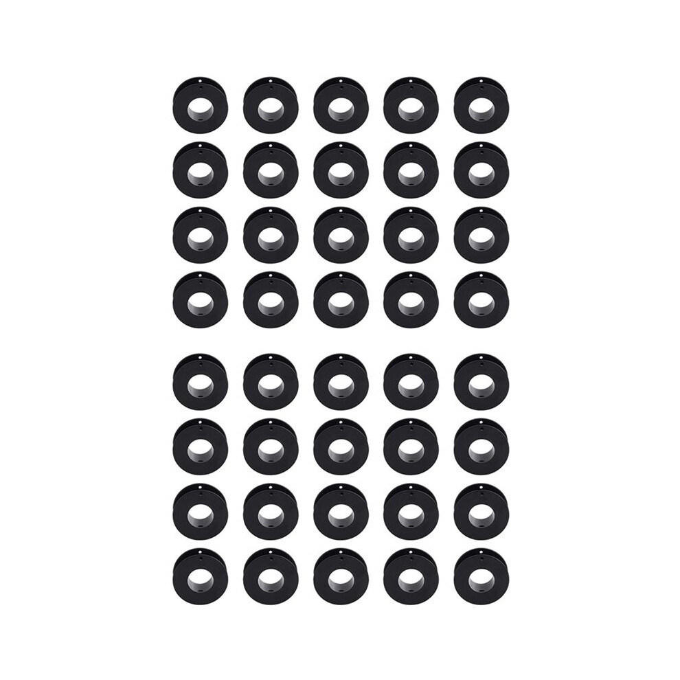 40Pcs Empty Spools, 2.1X0.7 Inch Plastic Thread Spools Ribbon Spools Black Spools Wire Spool Weaving Bobbins 6031409438600