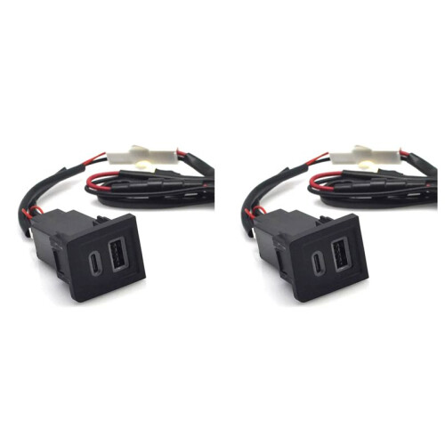 2X Auto-USB-Ladegerät PD Quick Charge QC3.0 Telefon-Ladeadaptersteckdose für  Multivan T5 2003-2015