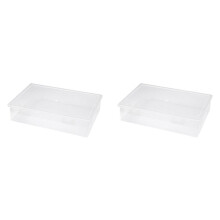 3X Plastic File Organizer Transparent Square Storage Box A4 Storage Box File Storage Box L